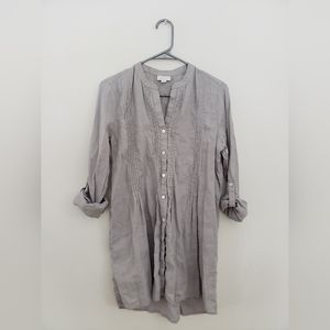 J.Jill Womens Gray Linen Top, Size Small.